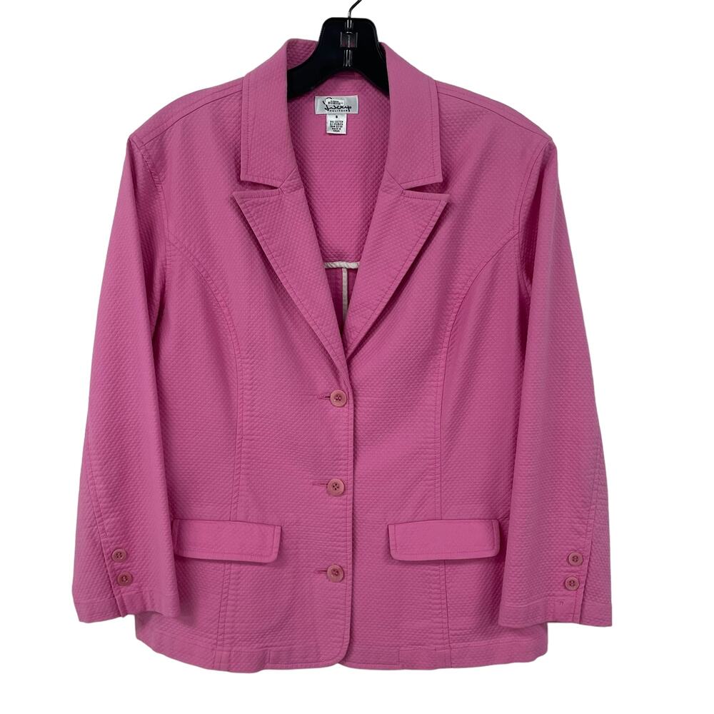 Vintage White Label Lilly Pulitzer Button Front Blazer Jacket Pink Small